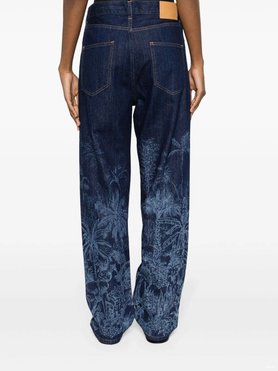 Affordable Toile straight-leg Jouy jeans Jungle Alanui de Women 0708